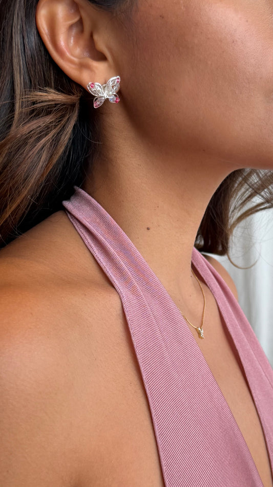 Mariposa Mini Pink Earrings