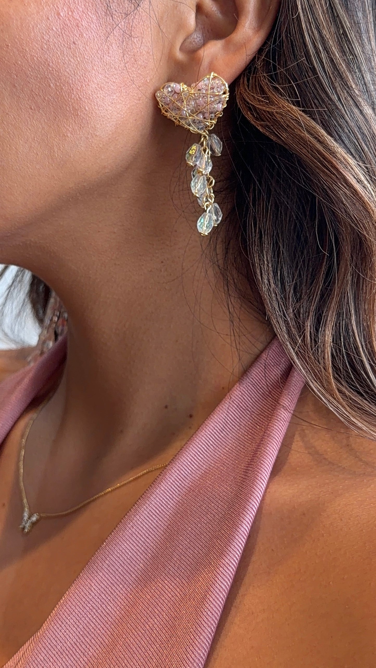 Corazón Maxi Rosé Earrings