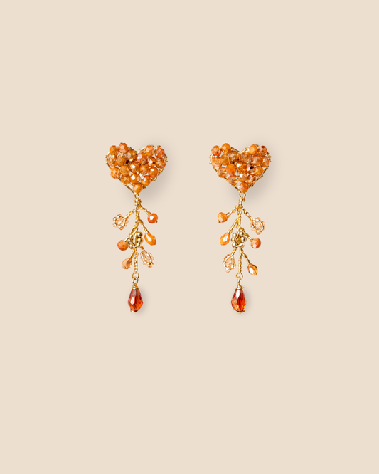 Corazón Midi Orange Earrings