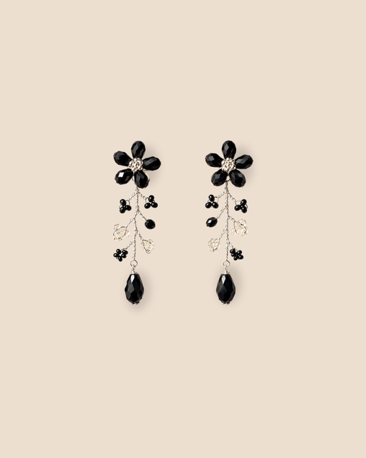 Flor Midi Black Earrings