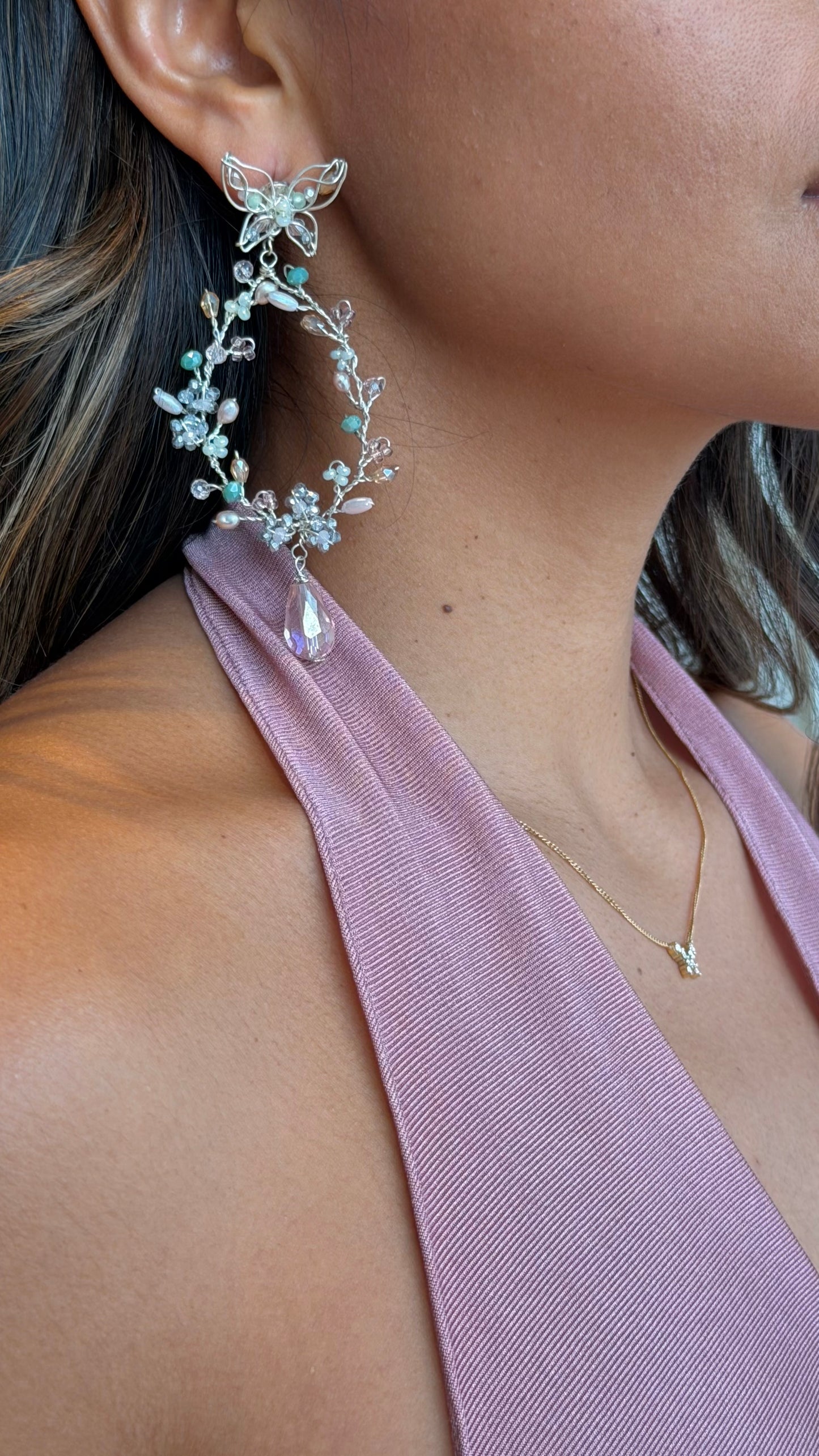 Maxi Mariposa Silver Earrings