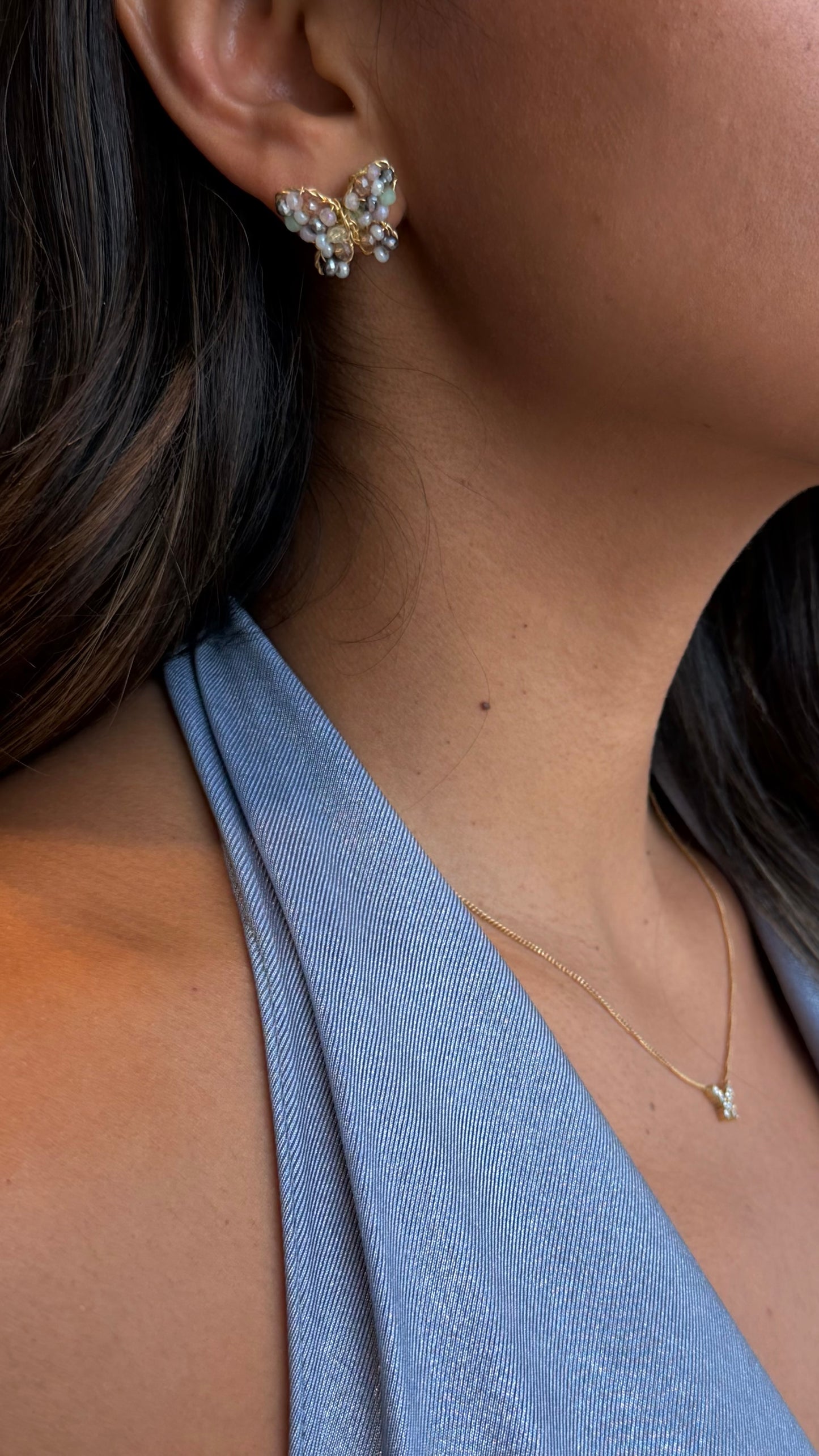 Mariposa Mini Gold Malva Earrings