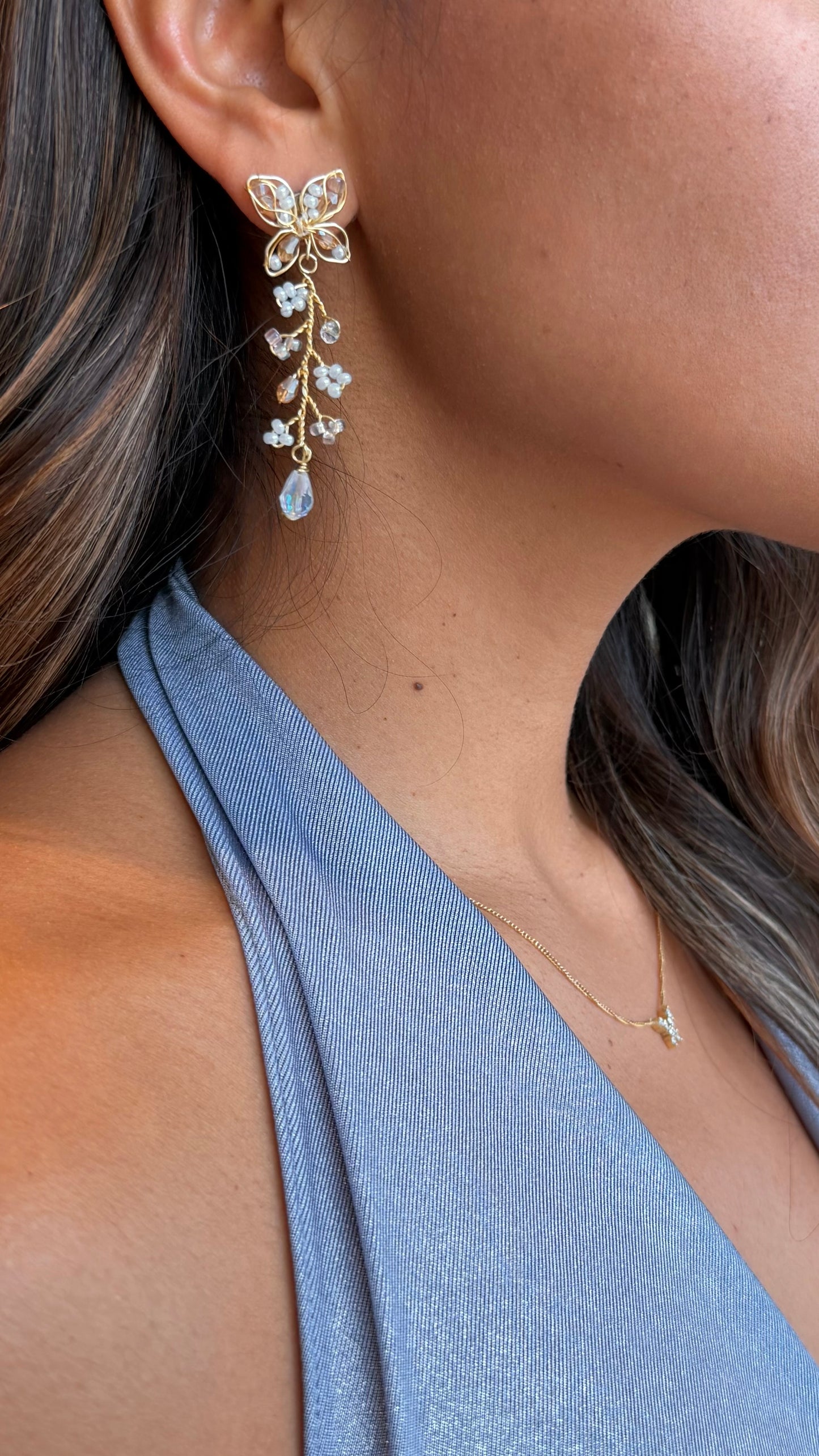 Mariposa Midi Champagne Earrings